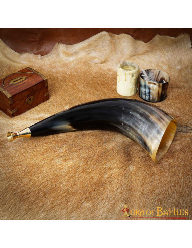 Viking trumpet with solid brass mouthpiece Medieval Shop