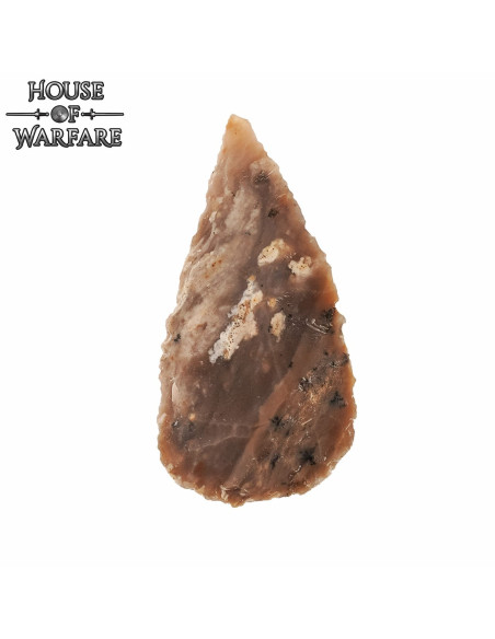 Dark brown flint arrowhead (7.6 cm.)