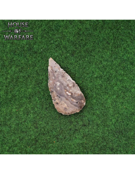 Dark brown flint arrowhead (7.6 cm.)