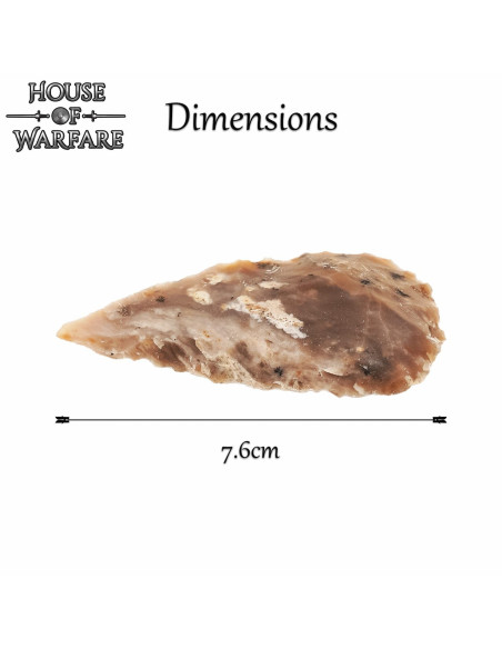 Dark brown flint arrowhead (7.6 cm.)