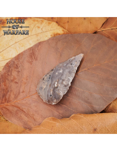Dark brown flint arrowhead (7.6 cm.)