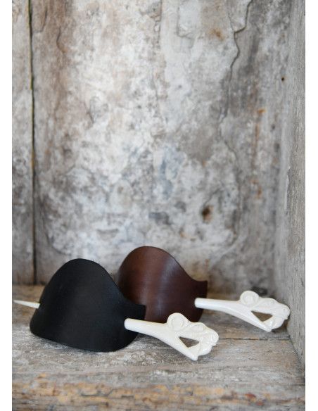 Viking barrette with bone pin - Black