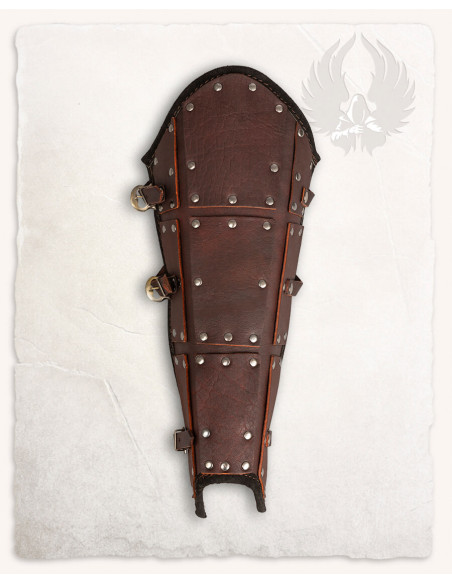 Quintus greaves with 3 straps - brown