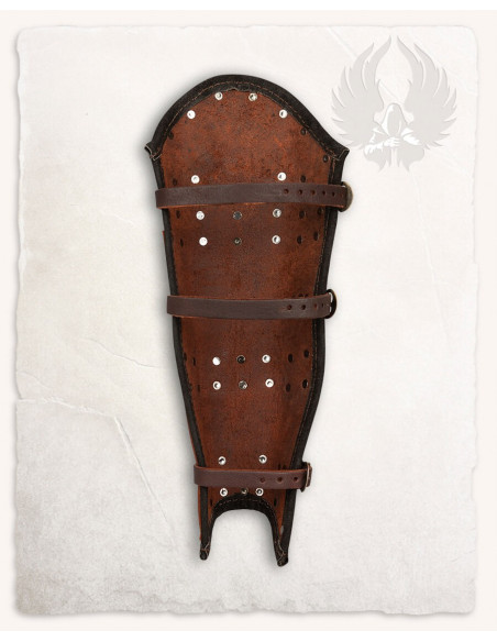 Quintus greaves with 3 straps - brown