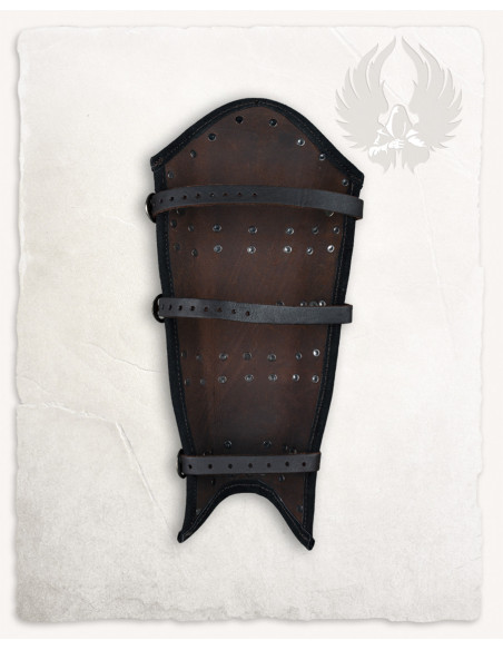 Quintus greaves with 3 straps - brown