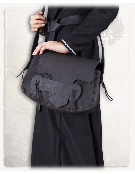 Meera shoulder bag in black (33x20 cm.)