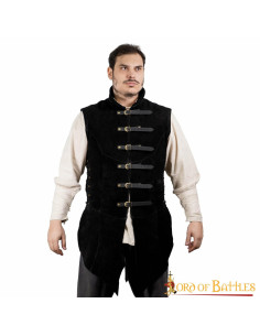 Medieval black suede vest Adrian model