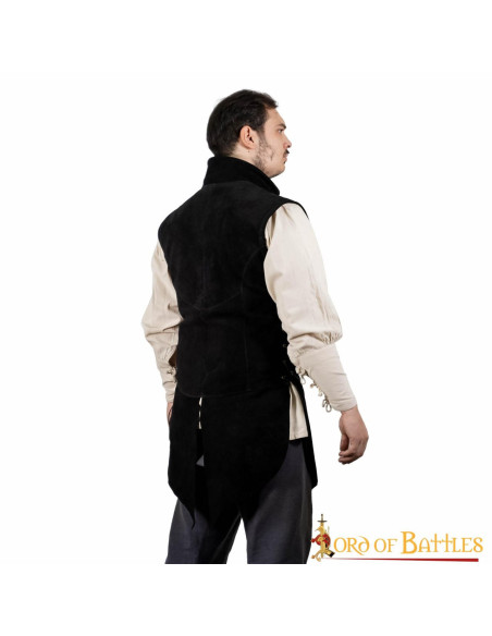 Medieval black suede vest Adrian model