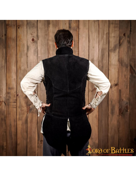 Medieval black suede vest Adrian model