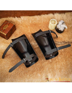Medieval Fantasy Bracers, black steel 2