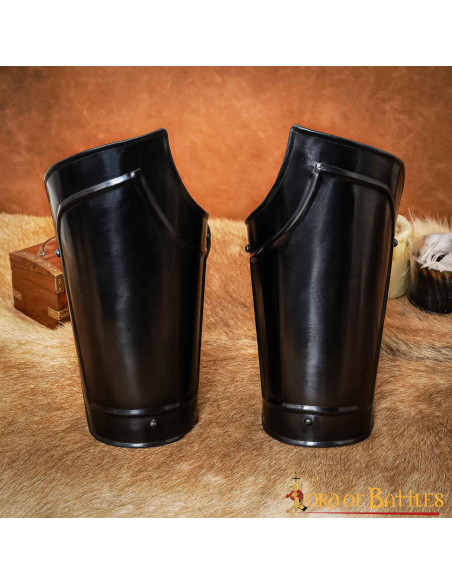 Medieval Fantasy Bracers, black steel