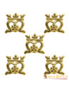 Set of 5 decorative medieval crowns in brass (2.4x2.5 cm.)