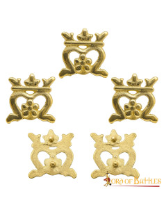 Set of 5 decorative medieval crowns in brass (2.4x2.5 cm.) 2