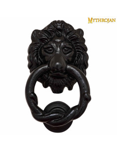 Leon door knocker in wrought iron (15.2x8.8 cm.)