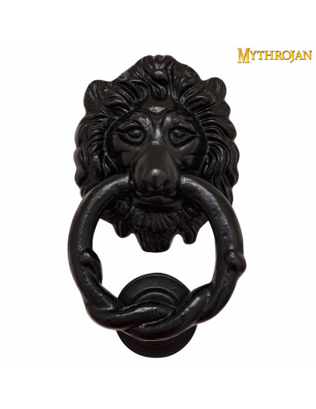 Leon door knocker in wrought iron...
