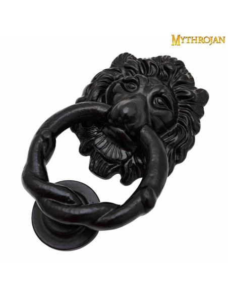 Leon door knocker in wrought iron...