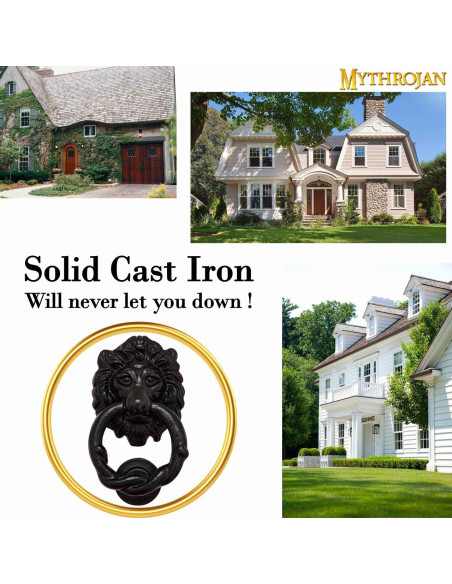 Leon door knocker in wrought iron...