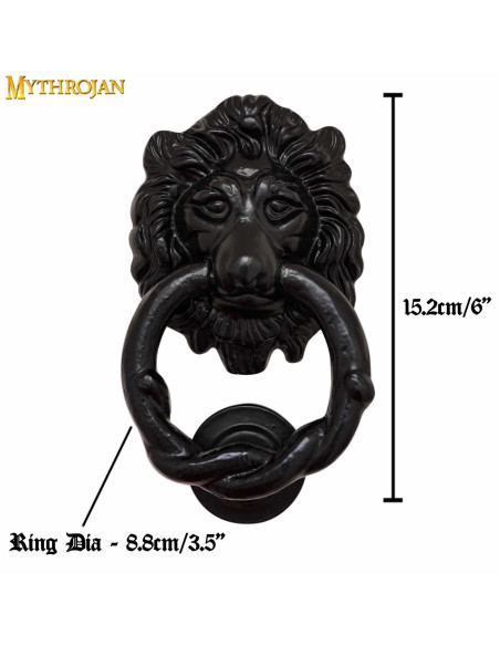 Leon door knocker in wrought iron...