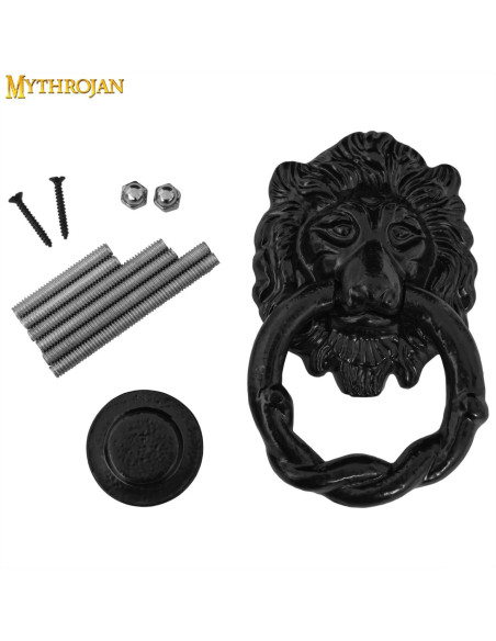 Leon door knocker in wrought iron...