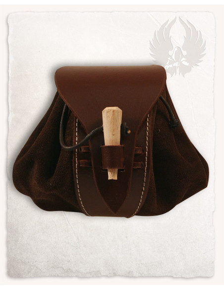 Medieval brown Gideon bag with horn...