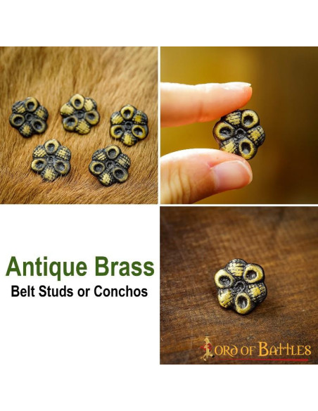 Set of 5 decorative brass flowers for...