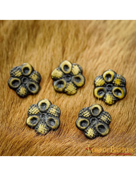 Set of 5 decorative brass flowers for...