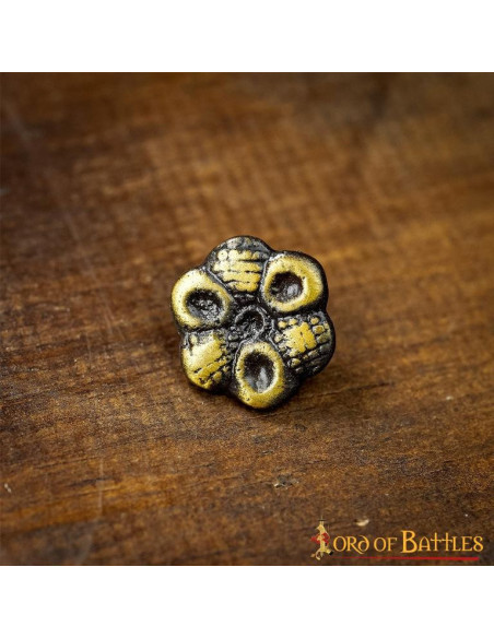 Set of 5 decorative brass flowers for...