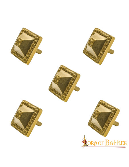 Set of 5 decorative brass tacks for...