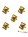 Set of 5 decorative brass tacks for clothing or leather (1.2 cm.)