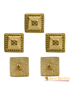 Set of 5 decorative brass tacks for clothing or leather... 2