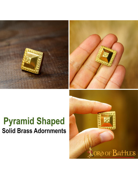 Set of 5 decorative brass tacks for...