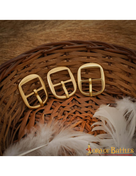 Set of 3 brass buckles for armor...