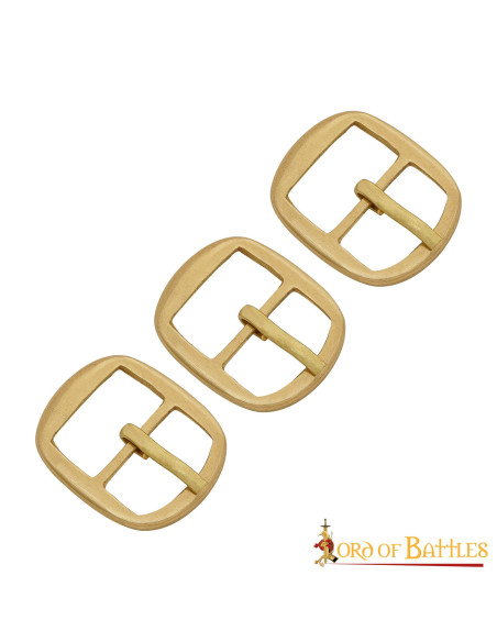 Set of 3 brass buckles for armor...