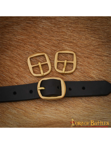 Set of 3 brass buckles for armor...