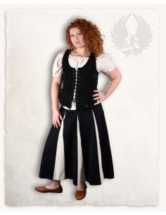 Medieval leather bodice model Caty, black 2
