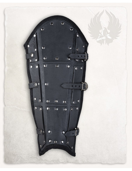 Black upper leather greaves Quintus...