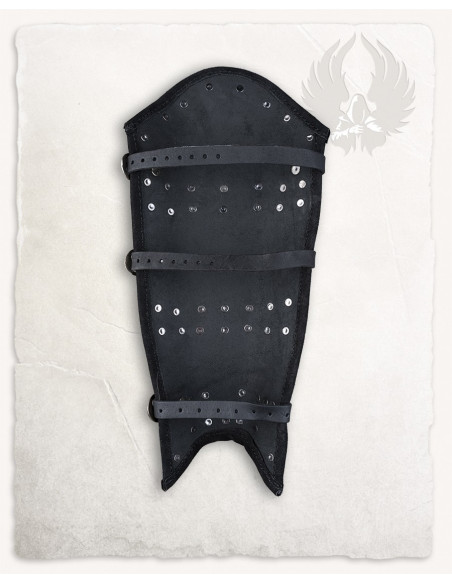 Black upper leather greaves Quintus...