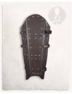 Brown leather greaves Quintus models 2