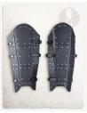 Black leather greaves Quintus models
