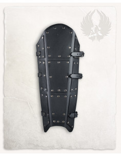 Black leather greaves Quintus models 2