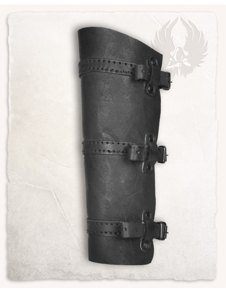 Black leather greaves Simons models