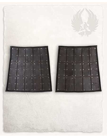 Side snares in brown leather, Quintus...