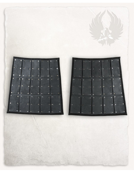 Side snares in black leather, Quintus...