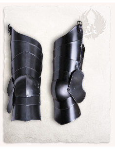 Medieval legguard and knee pad Markward model, dark steel 2