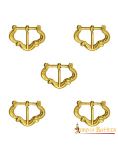 Set of 5 medieval buckles for armor straps
