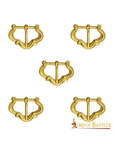 Set of 5 medieval buckles for armor...