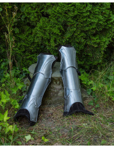 Medieval Padded Fafnir Greaves, Polished Finish 2