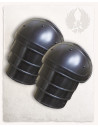 Medieval shoulder pads in blackened steel Adam model