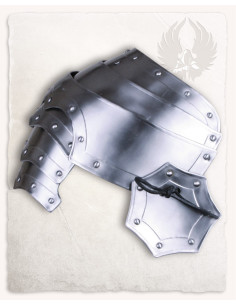Large medieval shoulder pads, Balthasar model, polished... 2