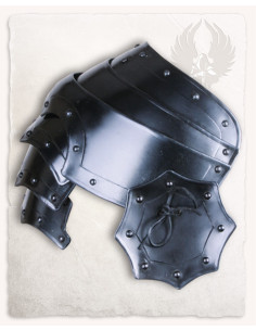 Large medieval shoulder pads, Balthasar model, blackened...